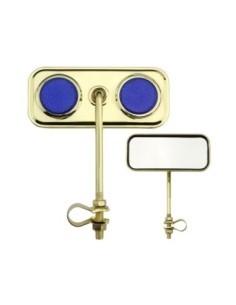 Rectangle Mirror Gold Blue Reflectors.